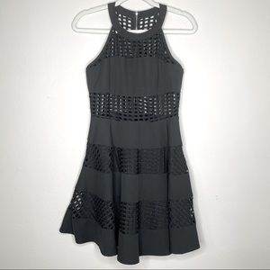 Lulu’s || Fly Freely Black Skater Dress medium